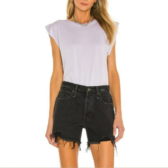 Free People Makai Cutoff Jean Shorts, Washed Black, 26 - Picture 2 of 16
